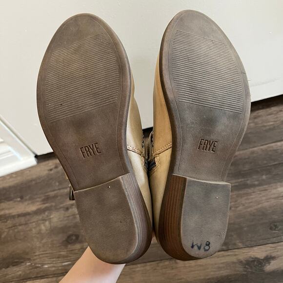 Frye Ellen Studs Ankle Boots Light Tan Leather Women’s 6.5 36 Boho Cowgirl Rodeo - Picture 8 of 8